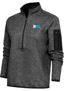 Antigua Big Ten Womens Black Fortune Qtr Zip