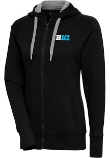 Antigua Big Ten Womens Black Victory Long Sleeve Full Zip Jacket