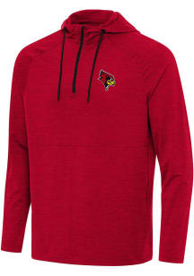 Antigua Illinois State Redbirds Mens Red Spikes Long Sleeve Qtr Zip Pullover
