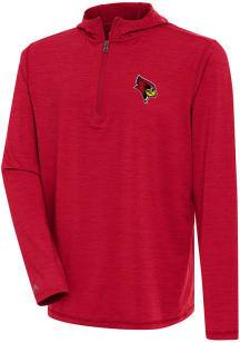 Antigua Illinois State Redbirds Mens Red Tidy Long Sleeve Qtr Zip Pullover