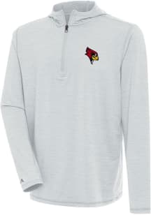 Antigua Illinois State Redbirds Mens Grey Tidy Long Sleeve Qtr Zip Pullover