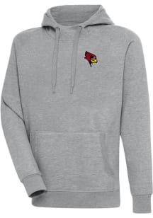 Antigua Illinois State Redbirds Mens Grey Victory Long Sleeve Hoodie