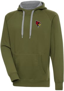Antigua Illinois State Redbirds Mens Olive Victory Long Sleeve Hoodie