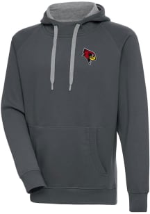 Antigua Illinois State Redbirds Mens Charcoal Victory Long Sleeve Hoodie