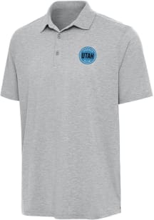 Antigua Utah Mammoth Mens Grey Par 3 Short Sleeve Polo