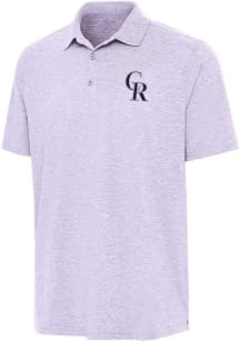 Antigua Colorado Rockies Mens Lavender Par 3 Short Sleeve Polo