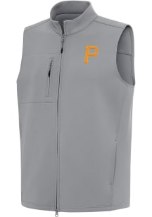 Antigua Pittsburgh Pirates Mens Grey Demand Sleeveless Jacket
