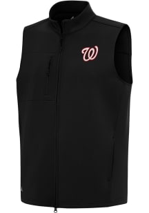 Antigua Washington Nationals Mens Black Demand Sleeveless Jacket