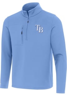 Antigua Tampa Bay Rays Mens Blue Insider Long Sleeve Qtr Zip Pullover