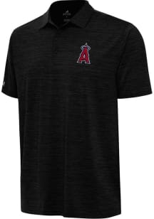 Antigua Los Angeles Angels Mens Black Layout Short Sleeve Polo