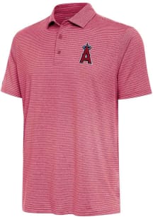 Antigua Los Angeles Angels Mens Red Scheme Short Sleeve Polo