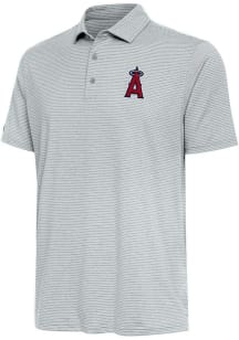 Antigua Los Angeles Angels Mens Grey Scheme Short Sleeve Polo