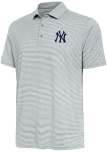 Antigua New York Yankees Mens Grey Scheme Short Sleeve Polo