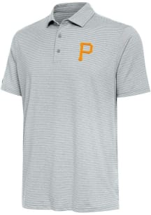 Antigua Pittsburgh Pirates Mens Grey Scheme Short Sleeve Polo