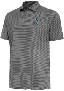 Antigua Seattle Mariners Mens Black Scheme Short Sleeve Polo