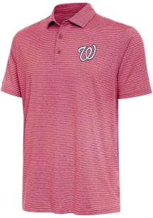 Antigua Washington Nationals Mens Red Scheme Short Sleeve Polo