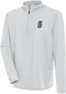 Antigua Seattle Mariners Mens Grey Tidy Long Sleeve Qtr Zip Pullover