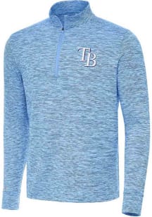 Antigua Tampa Bay Rays Mens Light Blue Cause Long Sleeve Qtr Zip Pullover