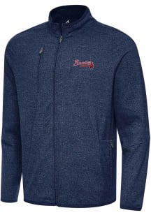 Antigua Atlanta Braves Mens Navy Blue Hold Up Light Weight Jacket