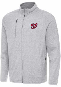 Antigua Washington Nationals Mens Grey Hold Up Light Weight Jacket