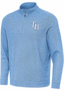 Antigua Tampa Bay Rays Mens Light Blue Subtle Long Sleeve Qtr Zip Pullover