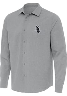Antigua Chicago White Sox Mens Grey Exposure Long Sleeve Dress Shirt