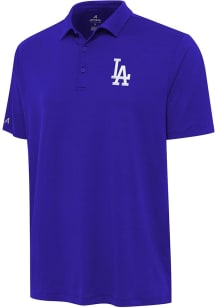 Antigua Los Angeles Dodgers Mens Blue Reprocess Recycled Short Sleeve Polo