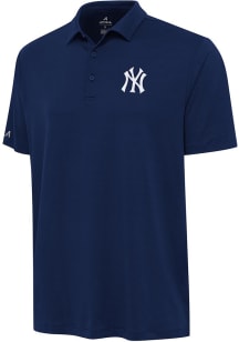 Antigua New York Yankees Mens Navy Blue Reprocess Recycled Short Sleeve Polo