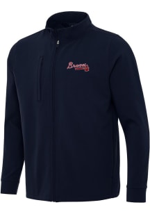 Antigua Atlanta Braves Mens Navy Blue Regard Light Weight Jacket