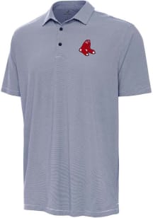 Antigua Boston Red Sox Mens Navy Blue Twine Short Sleeve Polo