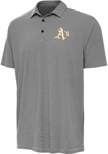Antigua Oakland Athletics Mens Black Twine Short Sleeve Polo