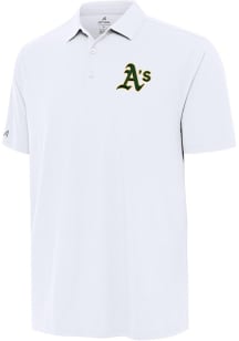 Antigua Oakland Athletics Mens White Era Short Sleeve Polo