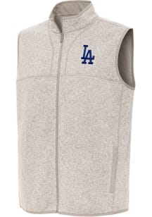 Antigua Los Angeles Dodgers Mens Oatmeal Fortune Sleeveless Jacket