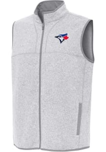 Antigua Toronto Blue Jays Mens Grey Fortune Sleeveless Jacket