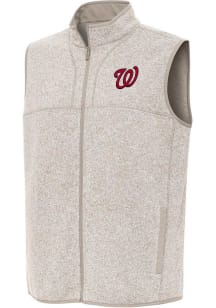 Antigua Washington Nationals Mens Oatmeal Fortune Sleeveless Jacket