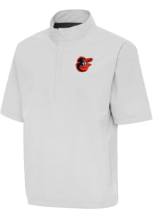 Antigua Baltimore Orioles Mens Grey Brisk Short Sleeve Jacket