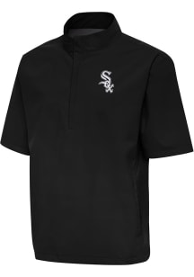 Antigua Chicago White Sox Mens Black Brisk Short Sleeve Jacket