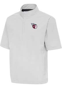 Antigua Cleveland Guardians Mens Grey Brisk Short Sleeve Jacket