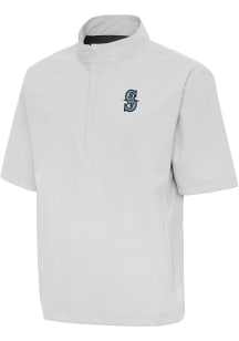 Antigua Seattle Mariners Mens Grey Brisk Short Sleeve Jacket