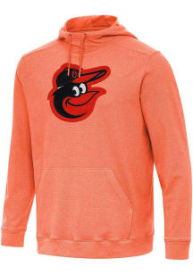 Antigua Baltimore Orioles Mens Orange Full Front Cloud Long Sleeve Hoodie