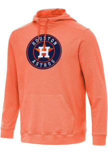 Antigua Houston Astros Mens Orange Full Front Cloud Long Sleeve Hoodie