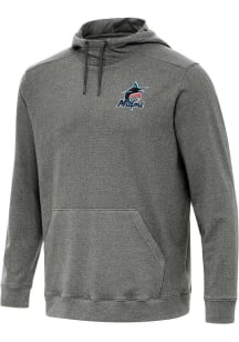 Antigua Miami Marlins Mens Black Cloud Long Sleeve Hoodie
