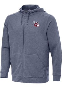 Antigua Cleveland Guardians Mens Navy Blue Effortless Long Sleeve Full Zip Jacket