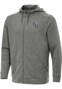Antigua Colorado Rockies Mens Black Effortless Long Sleeve Full Zip Jacket