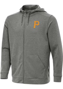 Antigua Pittsburgh Pirates Mens Black Effortless Long Sleeve Full Zip Jacket