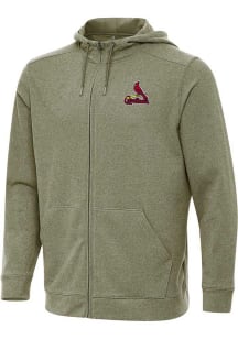 Antigua St Louis Cardinals Mens Olive Effortless Light Weight Jacket