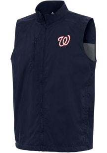 Antigua Washington Nationals Mens Navy Blue Brisk Sleeveless Jacket