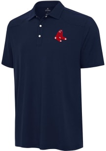 Antigua Boston Red Sox Mens Navy Blue Western Short Sleeve Polo