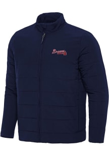 Antigua Atlanta Braves Mens Navy Blue Swelter Filled Jacket