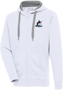 Antigua Miami Marlins Mens White Victory Big and Tall Light Weight Jacket